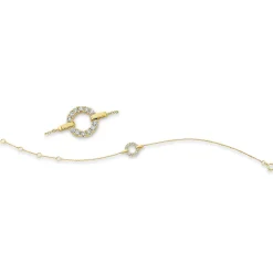 Armband aus 750 Gold Gelbgold 12 Brillanten 0,16ct W-SI B:9mm L:18cm