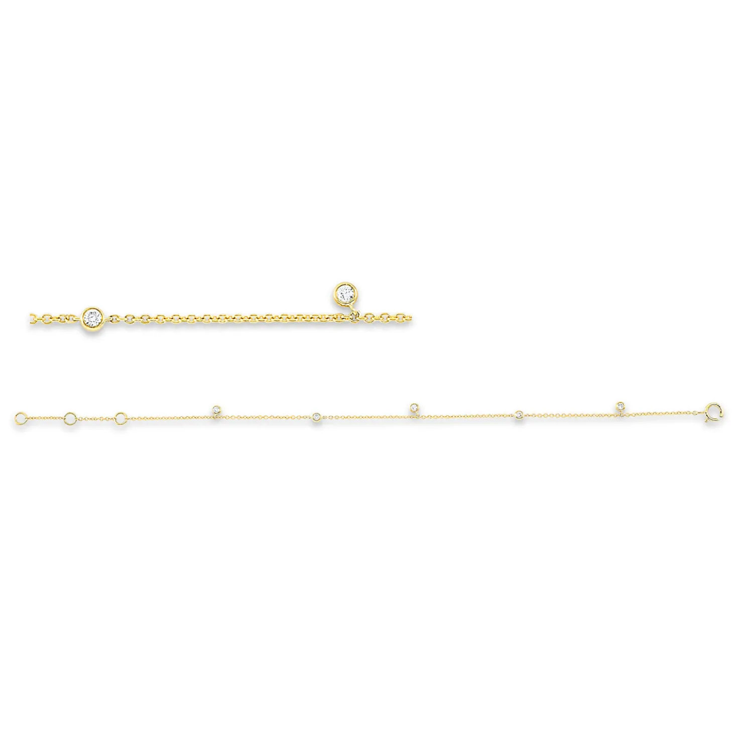 Armband aus 750 Gold Gelbgold 5 Brillanten 0,1ct W-SI B:2,3mm L:17,8cm