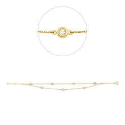 Armband aus 750 Gold Gelbgold 7 Brillanten 0,2ct W-SI L:18cm