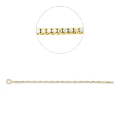 Armband aus 750 Gold Gelbgold 100 Diamanten 1,87ct TW-SI B:6,2mm L:19cm