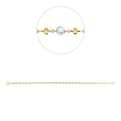 Armband aus 750 Gold gelb/weiß Brillant 0,06ct TW-PI B:3,4mm L:18cm Zarge