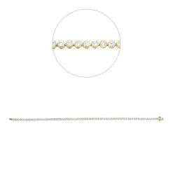 Armband aus 750 Gold gelb/weiß 79 Brillanten 1,64ct TW-SI B:2mm L:17,8cm