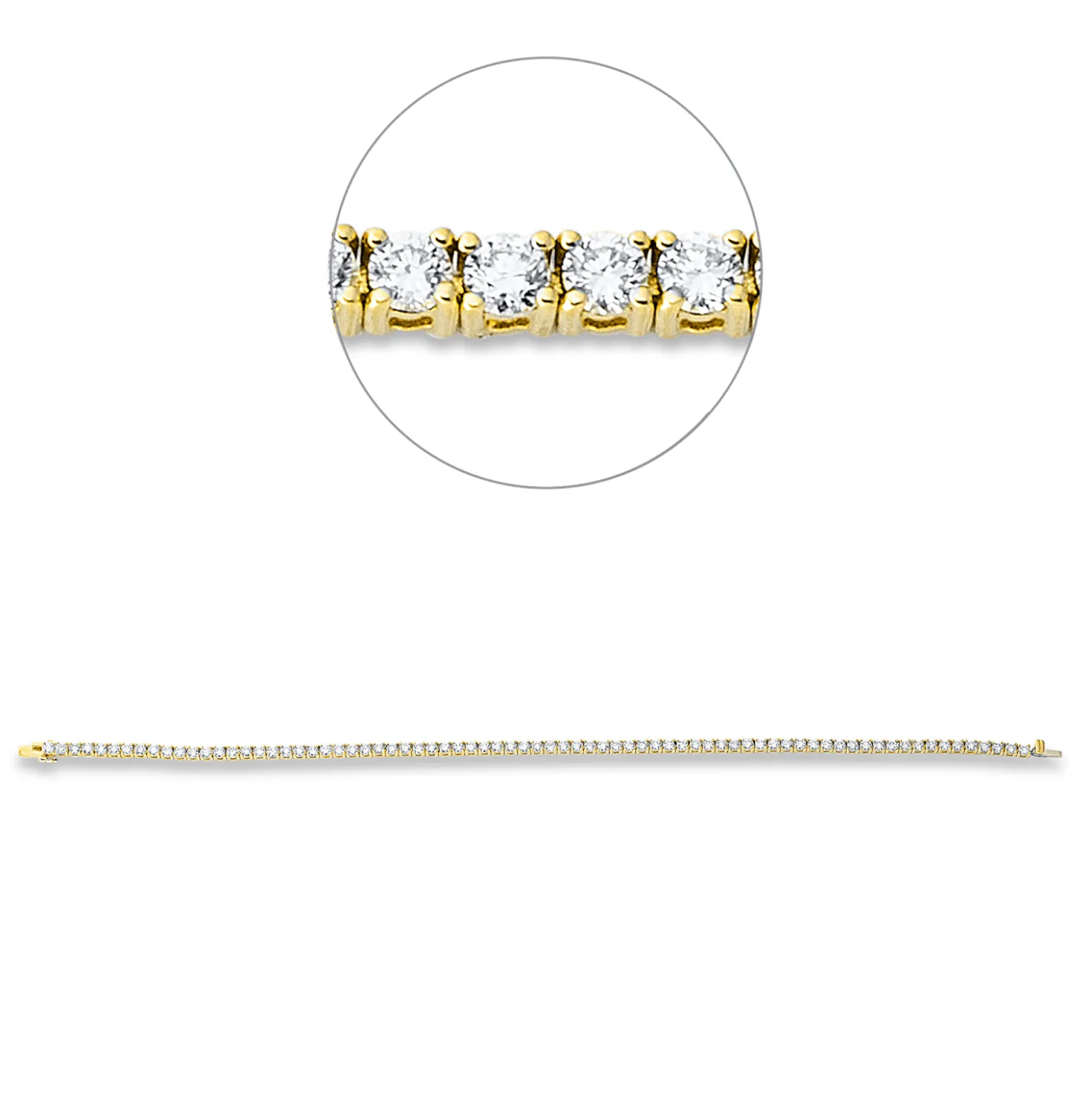 Armband aus 750 Gold gelb/weiß 75 Brillanten 2,51ct TW-SI B:1,9mm L:17,8cm