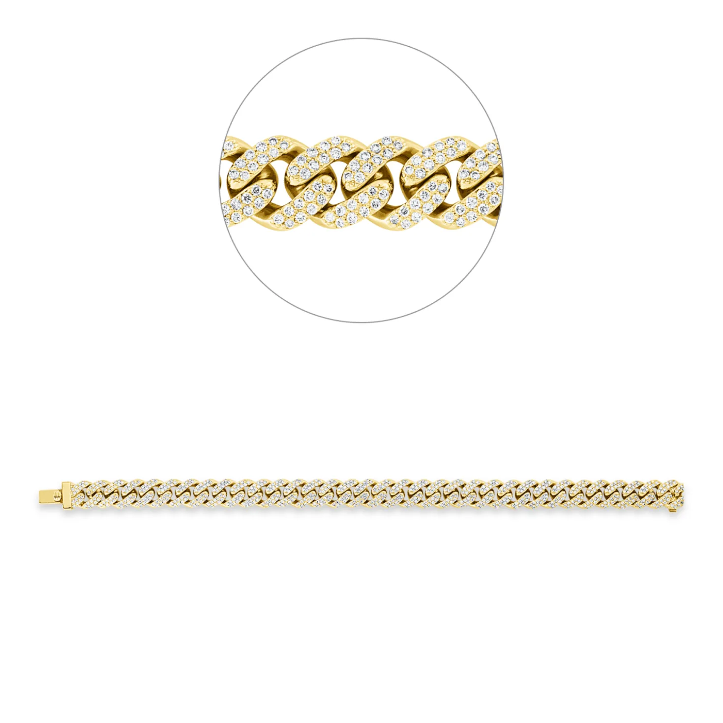 Armband aus 750 Gold gelb/weiß 686 Brillanten 3,01ct TW-SI B:8,6mm L:18cm