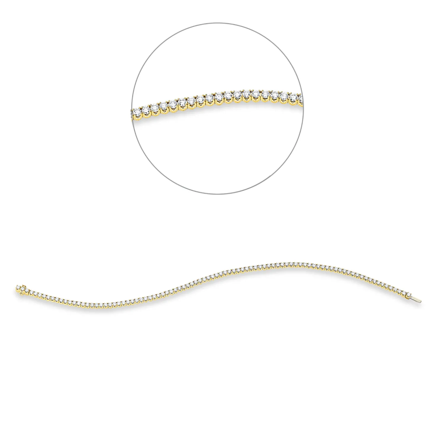 Armband aus 750 Gold gelb/weiß 91 Brillanten 2,05ct TW-SI B:2,5mm L:18cm