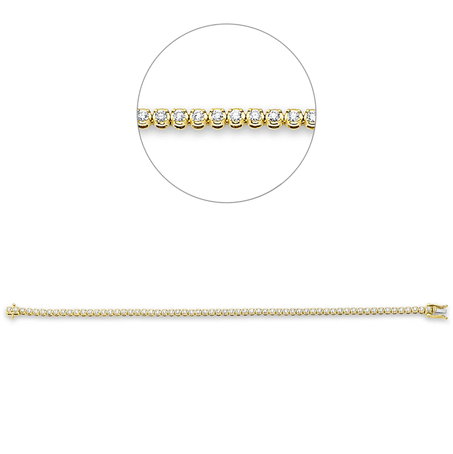 Armband aus 750 Gold gelb/weiß 63 Brillanten 1,51ct TW-SI B:2,8mm L:18cm