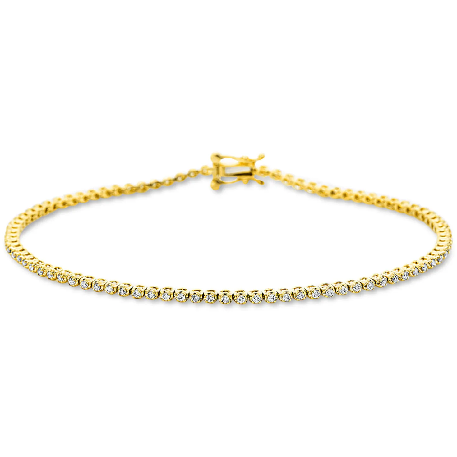 Armband aus 750 Gold gelb/weiß 87 Brillanten 0,45ct TW-SI B:1,4mm L:17,8cm