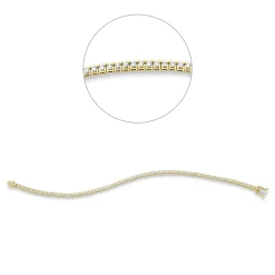 Armband aus 750 Gold gelb/weiß 87 Brillanten 1,5ct TW-SI B:1,9mm L:18cm 4er-Krappe