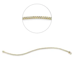 Armband aus 750 Gold gelb/weiß 89 Brillanten 1ct TW-SI B:1,8mm L:18cm 4er-Krappe