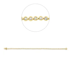 Armband aus 750 Gold gelb/weiß 54 Brillanten 1ct TW-SI B:3,2mm L:18cm Zarge