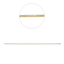 Armband aus 750 Gold gelb/weiß 108 Brillanten 1ct TW-SI L:18cm 4er-Krappe