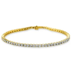 Armband aus 750 Gold gelb/weiß 64 Brillanten 4,07ct TW-SI L:17,8cm 4er-Krappe