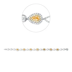 Armband aus 750 Gold gelb/weiß 495 Diamanten 3,44ct B:7,2mm L:17,8cm