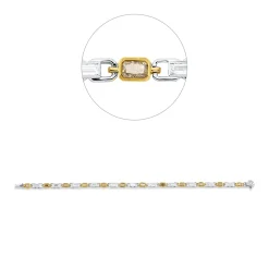 Armband aus 750 Gold gelb/weiß 24 Diamanten 4,05ct B:4mm L:18cm