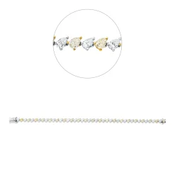 Armband aus 750 Gold gelb/weiß 42 Diamanten 7,61ct B:4,6mm L:18cm