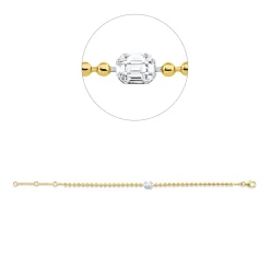 Armband aus 750 Gold gelb/weiß 9 Diamanten 0,24ct TW-PI B:5,4mm L:18cm