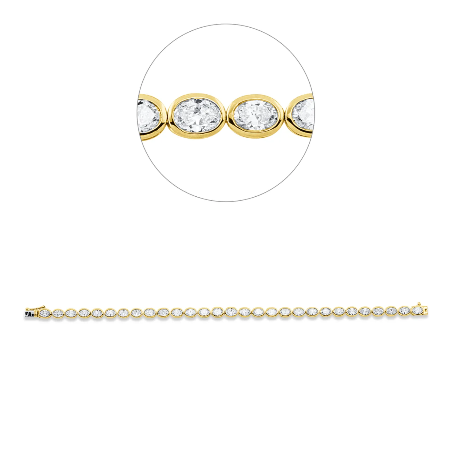 Armband aus 750 Gold gelb/weiß 29 Diamanten 5,26ct TW-SI B:4,4mm L:16,7cm Zarge