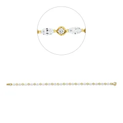 Armband aus 750 Gold gelb/weiß 36 Diamanten 3,52ct TW-VSI B:3,1mm L:18cm