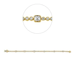 Armband aus 750 Gold gelb/weiß 59 Diamanten 2,7ct TW-VSI L:18cm