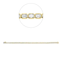 Armband aus 750 Gold gelb/weiß 37 Diamanten Smaragd-Schliff 7,14ct TW-SI Zarge