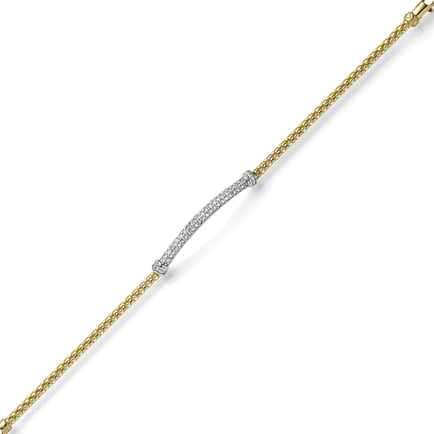 Armband aus 585 Gold gelb/weiß mit 77 Diamanten 0.80ct TW-SI 18cm