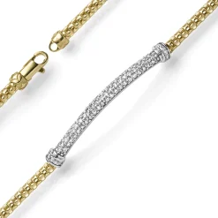 Armband aus 585 Gold gelb/weiß mit 77 Diamanten 0.80ct TW-SI 18cm