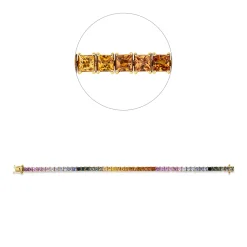 Armband aus 750 Gold gelb/weiß 48 Saphire 9,26ct mehrfarbig L:17cm 4er-Krappe