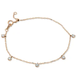 Armband aus 750 Gold Rotgold 5 Brillanten 0,41ct TW-PI L:17,8cm