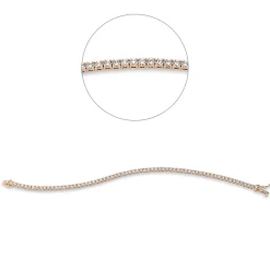 Armband aus 750 Gold Rotgold 68 Brillanten 2,64ct TW-SI B:2,3mm L:18cm 4er-Krappe
