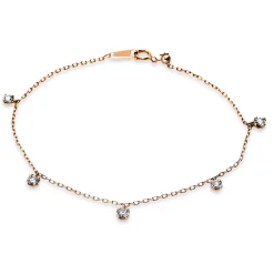 Armband aus 750 Gold Rotgold 5 Brillanten 0,55ct TW-SI L:17,8cm