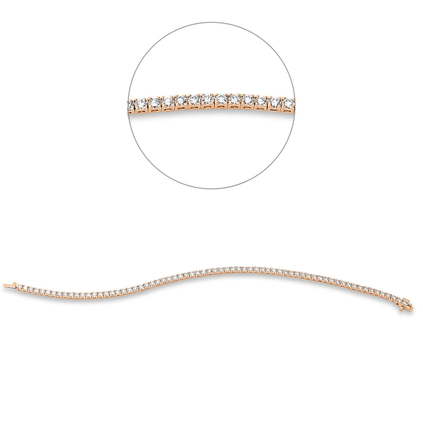 Armband aus 750 Gold Rotgold 68 Brillanten 3,02ct TW-SI L:18cm