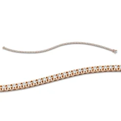 Armband aus 750 Gold Rotgold 86 Brillanten 0,9ct TW-SI L:18cm 4er-Krappe