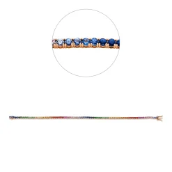 Armband aus 750 Gold Rotgold 82 Saphire 3,52ct mehrfarbig B:2mm L:18cm