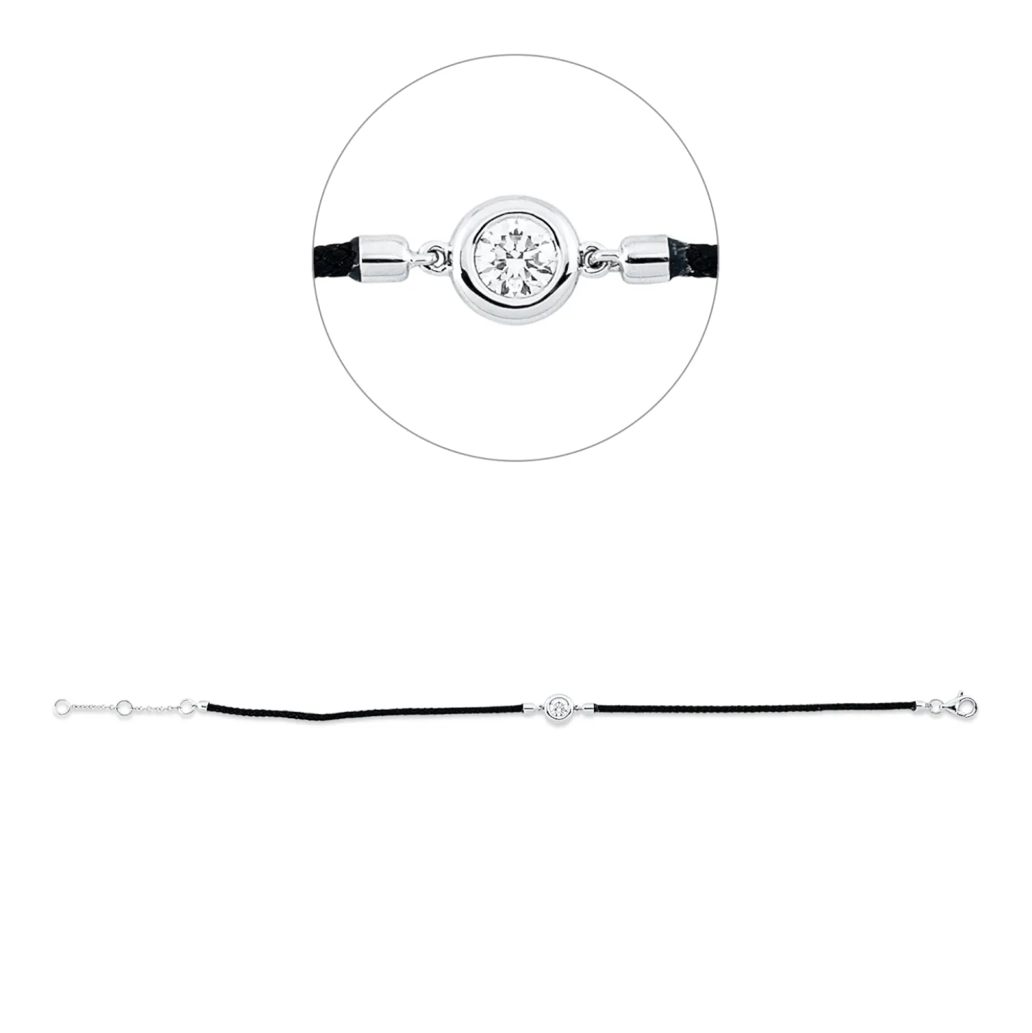 Armband aus 750 Gold Weißgold Brillant 0,23ct TW-SI L:17,8cm Zarge
