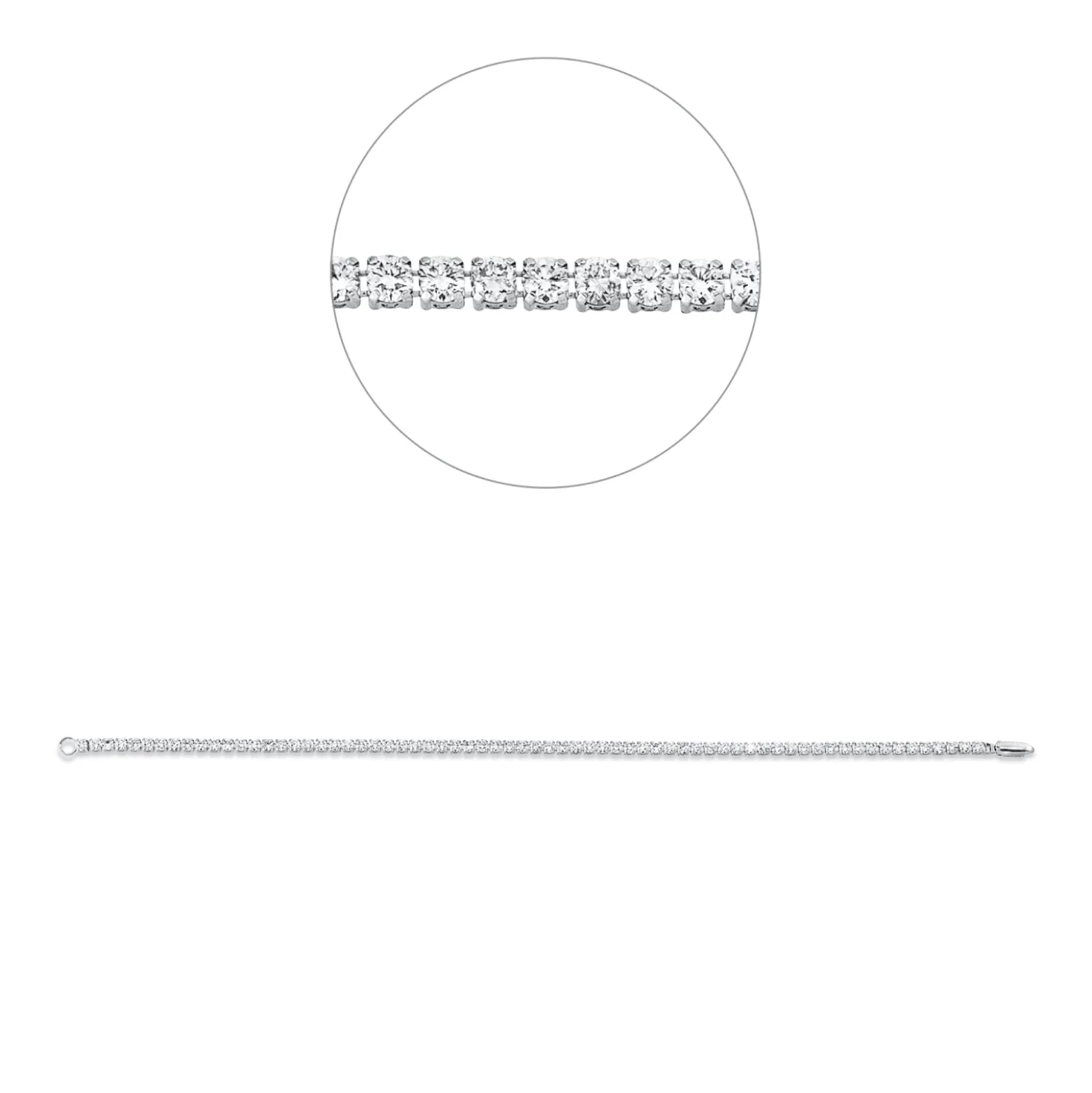 Armband aus 750 Gold Weißgold 68 Brillanten 2,68ct F-SI B:2mm L:17,8cm