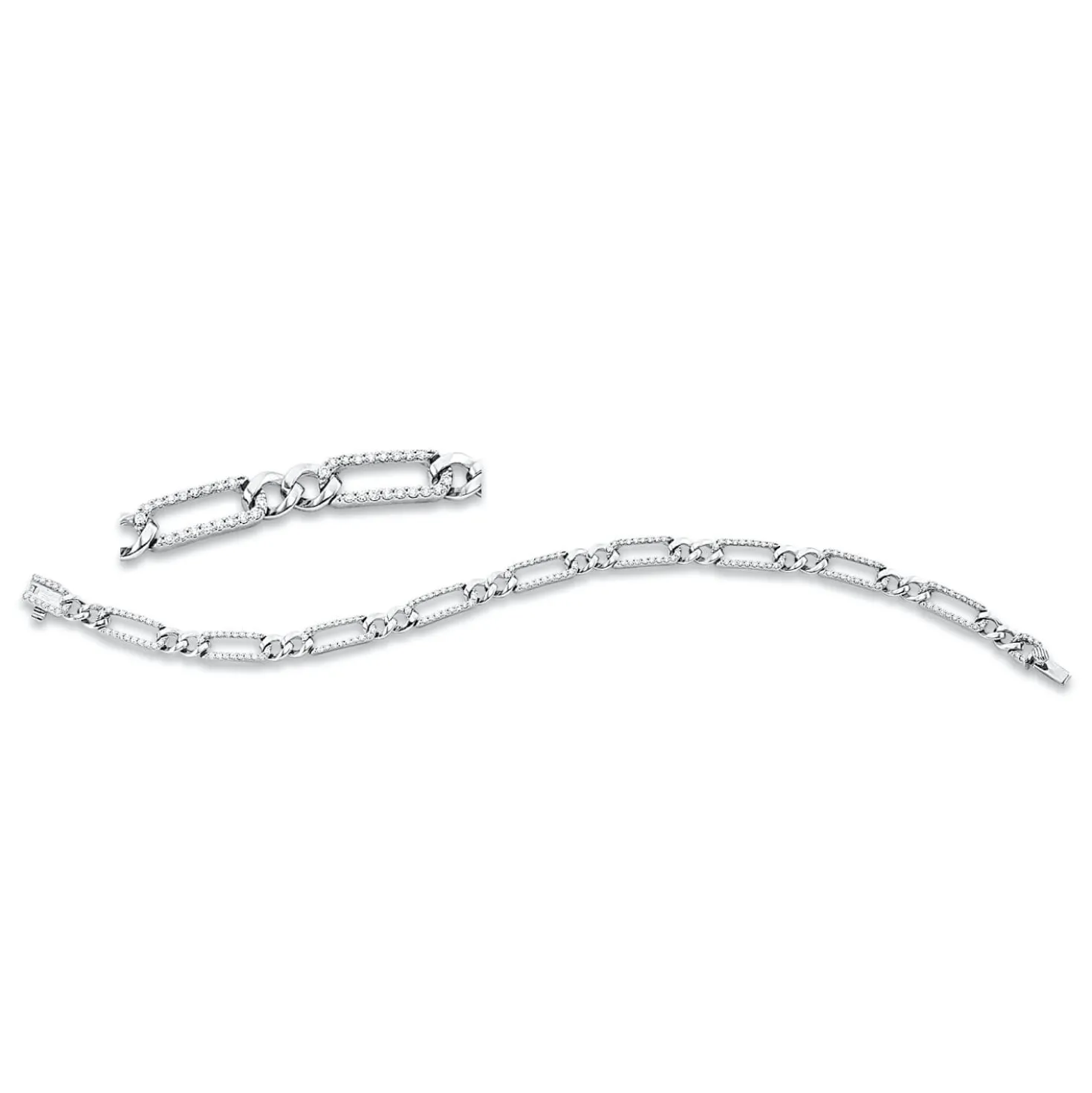 Armband aus 750 Gold Weißgold 180 Brillanten 1ct TW-SI B:5,1mm L:18cm