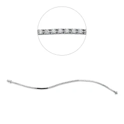 Armband aus 750 Gold Weißgold 21 Brillanten 0,34ct TW-SI B:2mm L:19cm