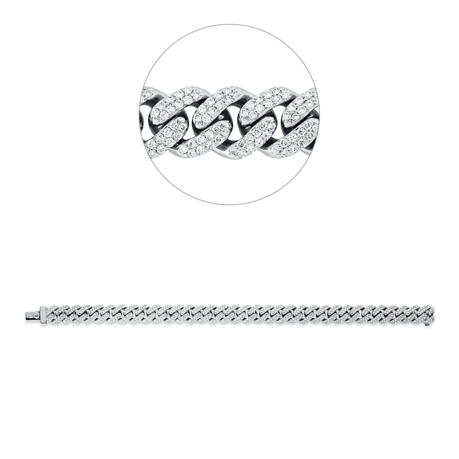 Armband aus 750 Gold Weißgold 686 Brillanten 3,01ct TW-SI B:8,6mm L:18cm