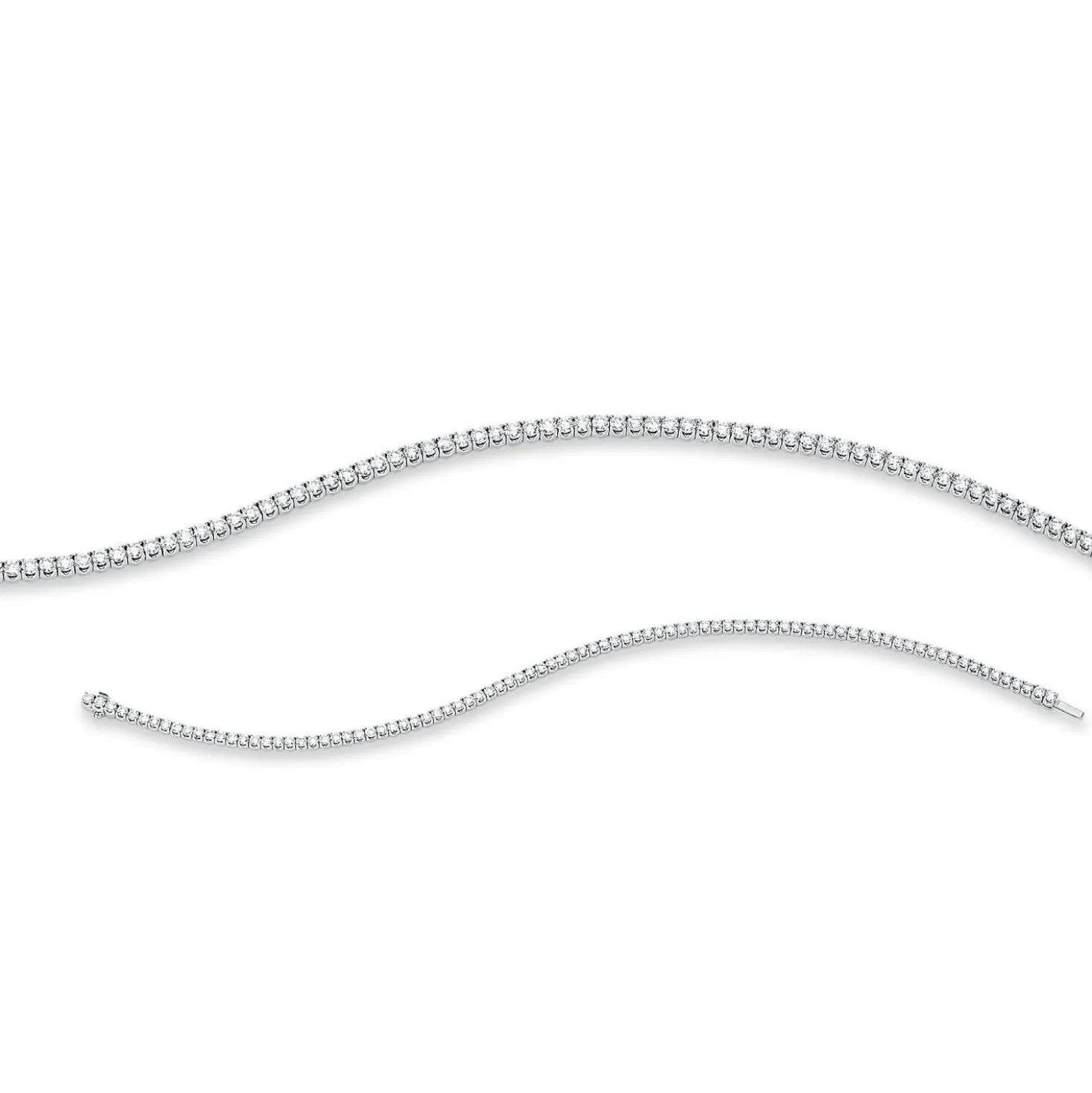Armband aus 750 Gold Weißgold 88 Brillanten 2,5ct TW-SI B:2,6mm L:18cm 4er-Krappe
