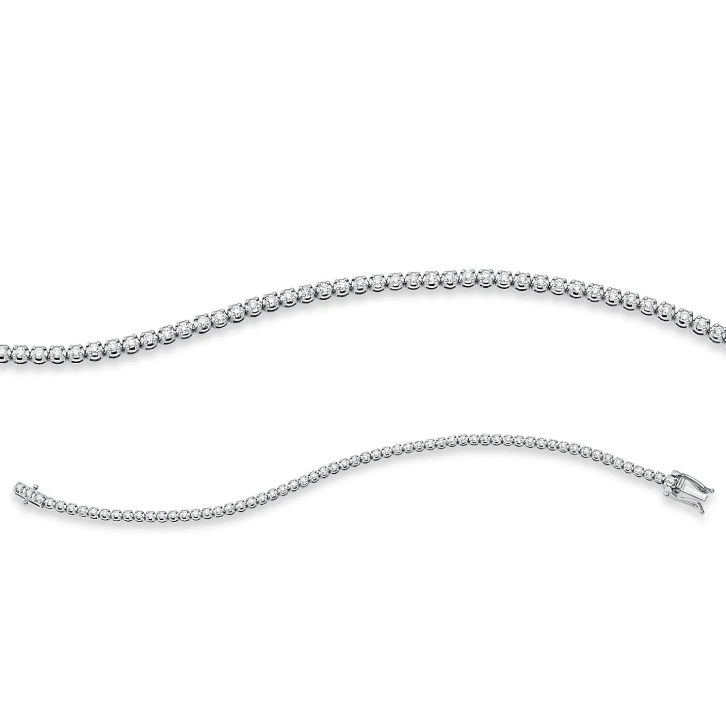 Armband aus 750 Gold Weißgold 61 Brillanten 1,01ct TW-SI B:2,8mm L:18cm 4er-Krappe
