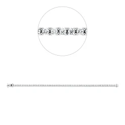 Armband aus 750 Gold Weißgold 60 Brillanten 3,32ct TW-SI B:3mm L:18,5cm 4er-Krappe