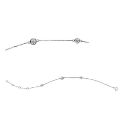 Armband aus 750 Gold Weißgold 3 Brillanten 0,21ct TW-SI B:4mm L:18cm Zarge