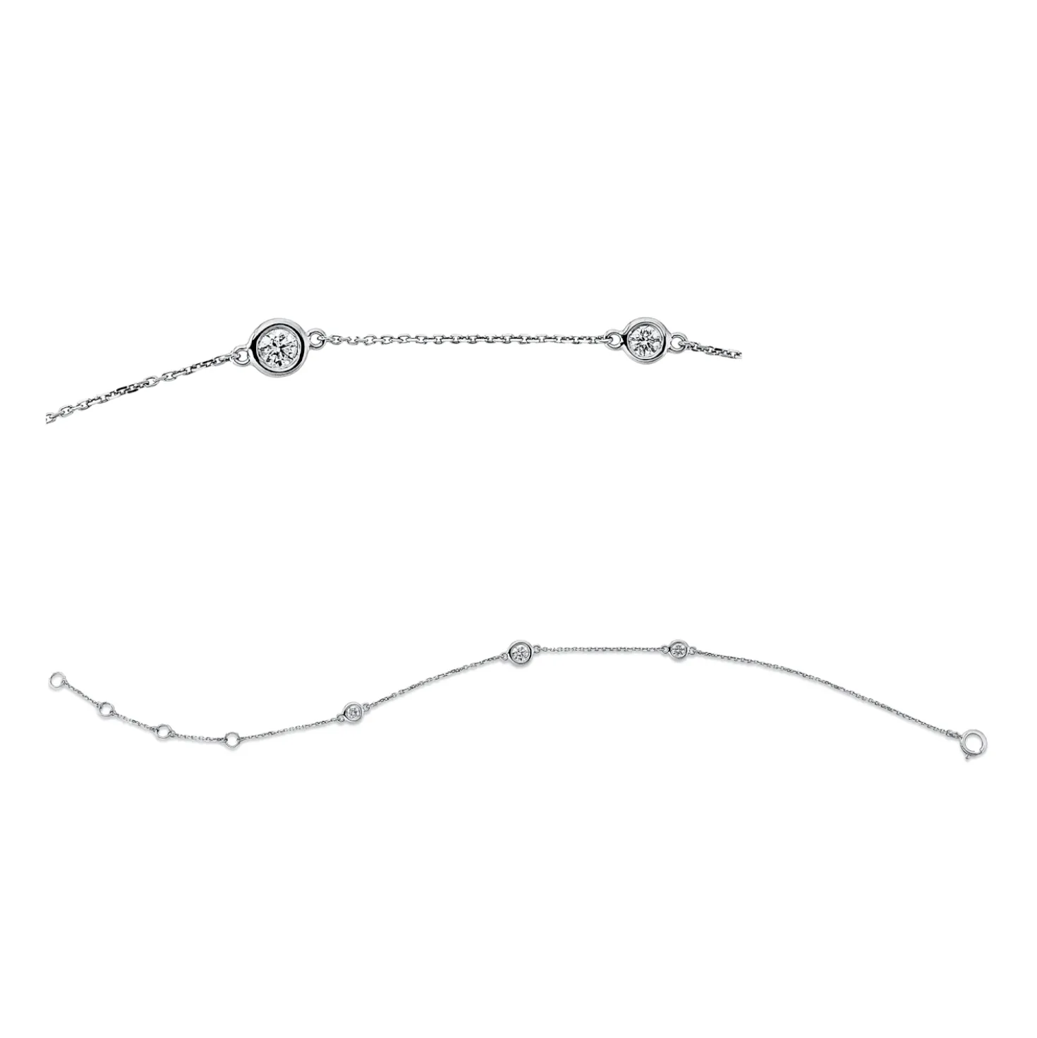 Armband aus 750 Gold Weißgold 3 Brillanten 0,21ct TW-SI B:4mm L:18cm Zarge