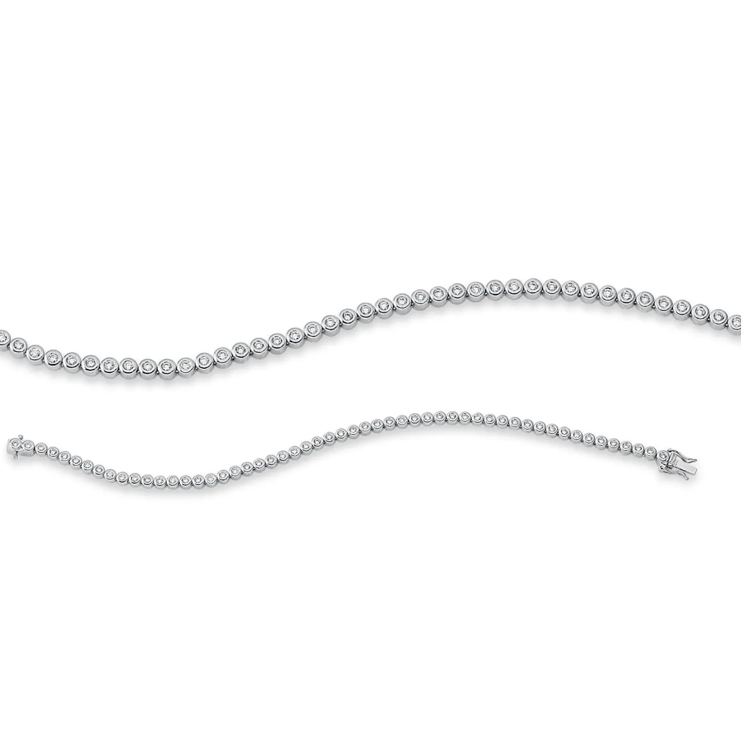 Armband aus 750 Gold Weißgold 54 Brillanten 1ct TW-SI B:3,2mm L:18cm Zarge