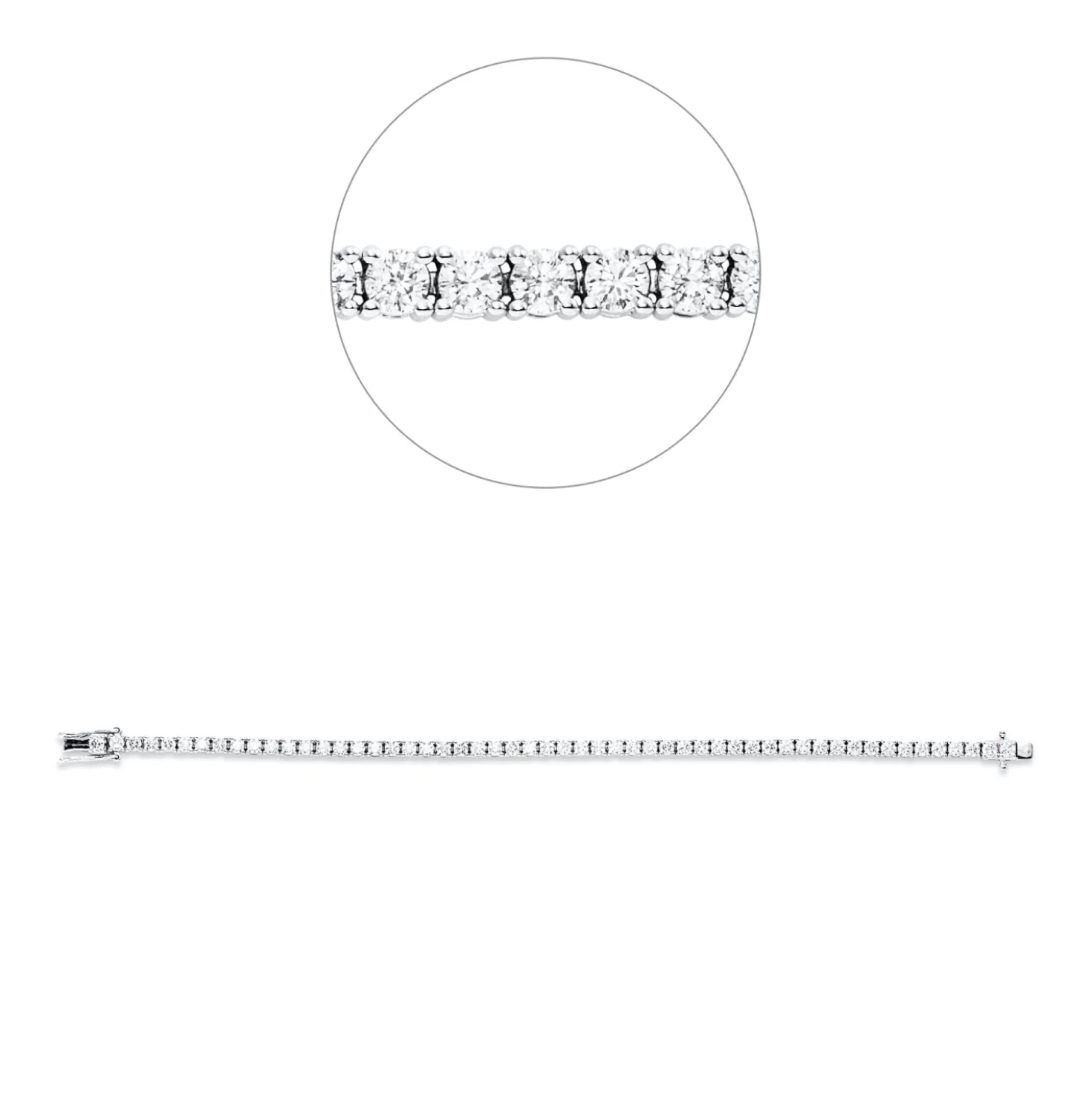 Armband aus 750 Gold Weißgold 54 Brillanten 3,1ct TW-SI L:17,8cm