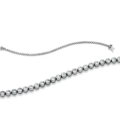 Armband aus 750 Gold Weißgold 54 Brillanten 5ct TW-SI L:18,4cm