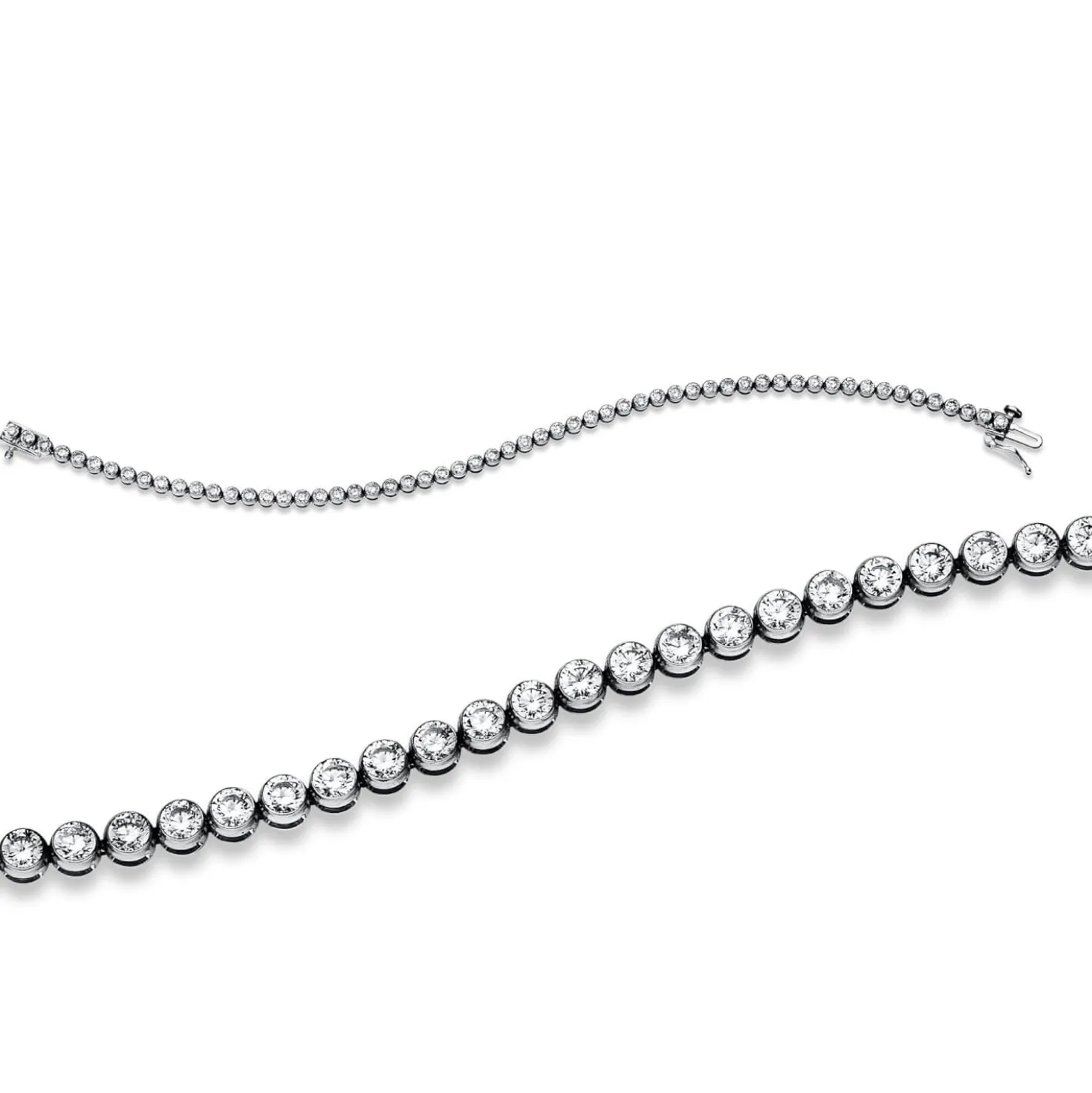 Armband aus 750 Gold Weißgold 54 Brillanten 5ct TW-SI L:18,4cm