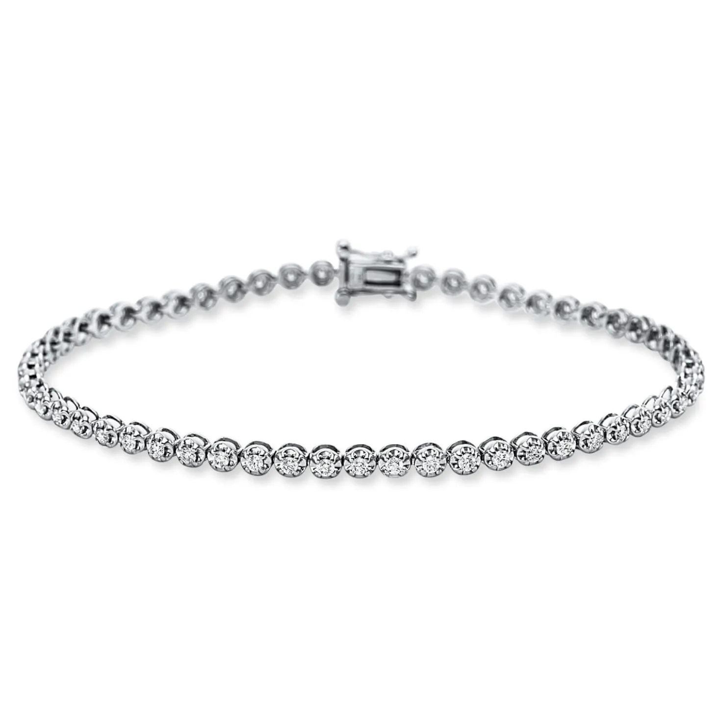 Armband aus 750 Gold Weißgold 56 Brillanten 0,98ct TW-SI L:17,8cm