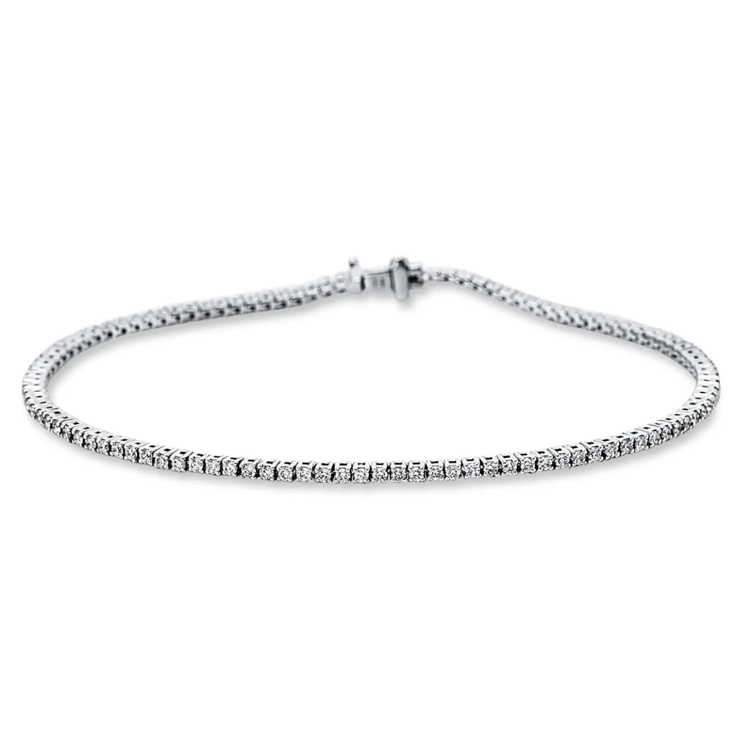 Armband aus 750 Gold Weißgold 108 Brillanten 0,94ct TW-SI L:16,5cm 4er-Krappe