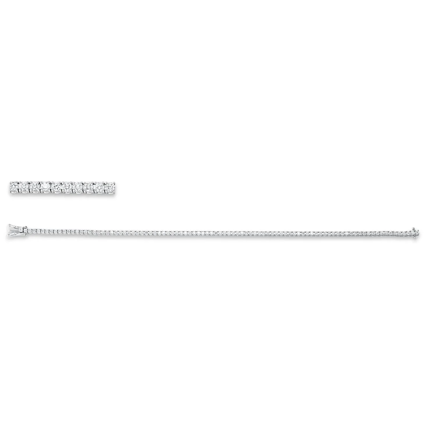 Armband aus 750 Gold Weißgold 90 Brillanten 1,6ct TW-SI L:17,5cm 4er-Krappe